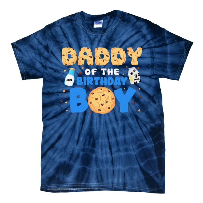 Daddy Of The Birthday Boy Milk And Cookies 1st Birthday Tie-Dye T-Shirt