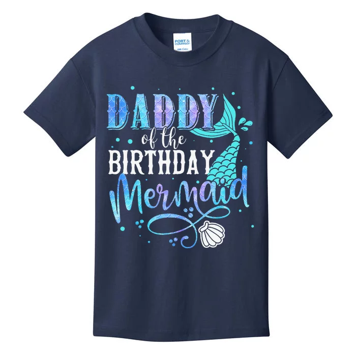 Daddy Of The Birthday Mermaid Family Matching Party Squad Kids T-Shirt