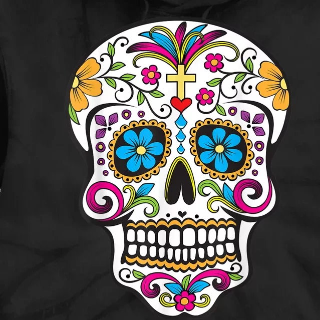 Day Of The Dead Sugar Skull Tie Dye Hoodie