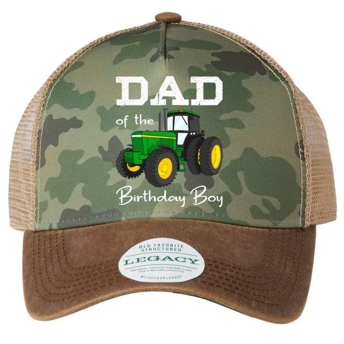 Dad Of The Birthday Boy Tractor Farm Party Legacy Tie Dye Trucker Hat