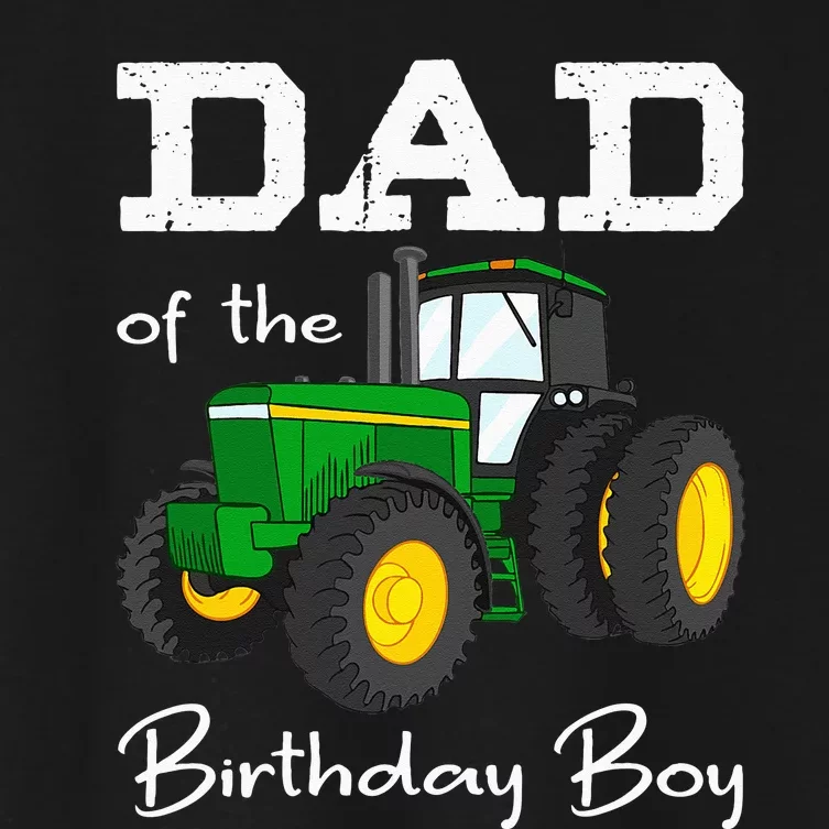 Dad Of The Birthday Boy Tractor Farm Party Women's Crop Top Tee