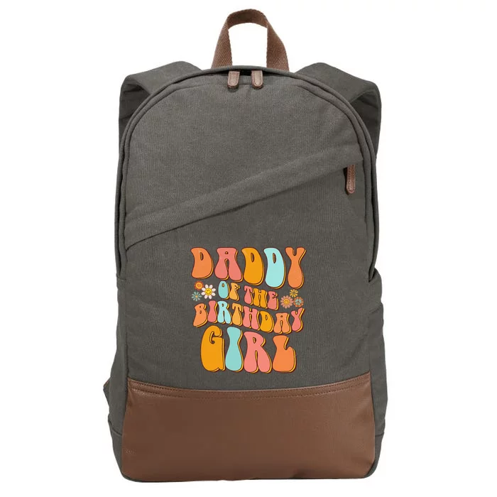 Daddy of the Birthday Vintage Groovy Daddy 1st Cotton Canvas Backpack