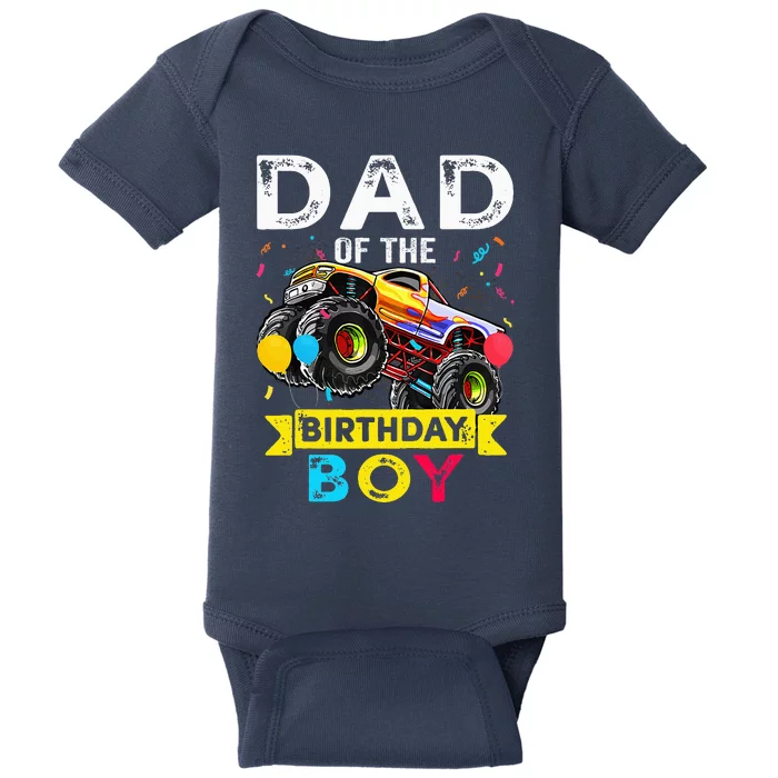 Dad Of The Birthday Boy Monster Truck Birthday Baby Bodysuit