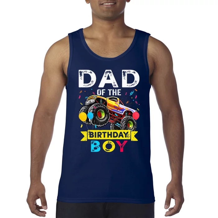 Dad Of The Birthday Boy Monster Truck Birthday Tank Top