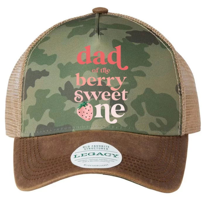 Dad Of The Berry Sweet One Strawberry First Birthday 1st Legacy Tie Dye Trucker Hat