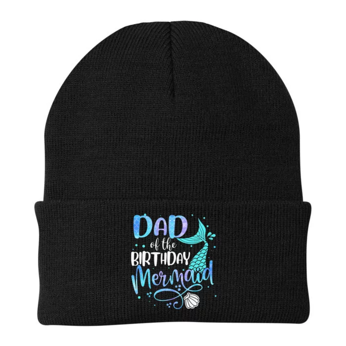 Dad Of The Birthday Mermaid Family Matching Party Squad Knit Cap Winter Beanie