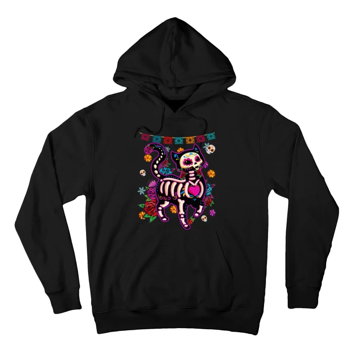 Day of the Dead Sugar Skull Cat Halloween Decoration Hoodie