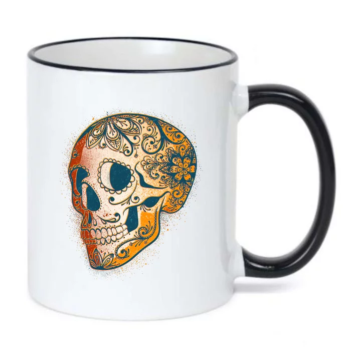 Day Of The Dead Grunge Sugar Skull Black Color Changing Mug