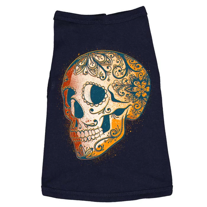 Day Of The Dead Grunge Sugar Skull Doggie Tank