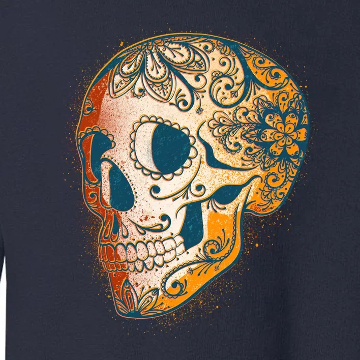 Day Of The Dead Grunge Sugar Skull Toddler Sweatshirt