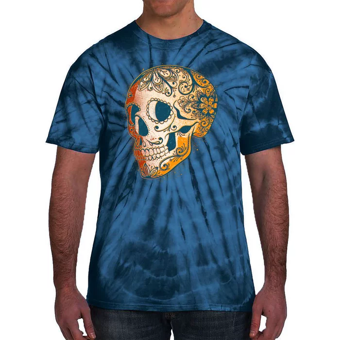 Day Of The Dead Grunge Sugar Skull Tie-Dye T-Shirt