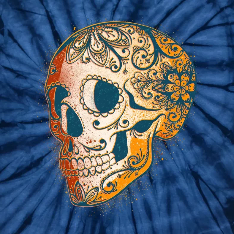 Day Of The Dead Grunge Sugar Skull Tie-Dye T-Shirt