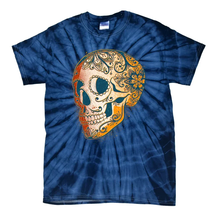 Day Of The Dead Grunge Sugar Skull Tie-Dye T-Shirt