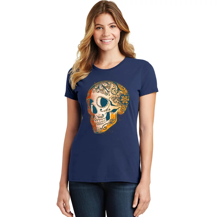 Day Of The Dead Grunge Sugar Skull Women's T-Shirt