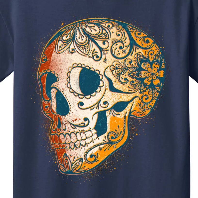 Day Of The Dead Grunge Sugar Skull Kids T-Shirt