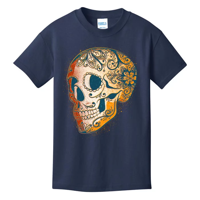 Day Of The Dead Grunge Sugar Skull Kids T-Shirt