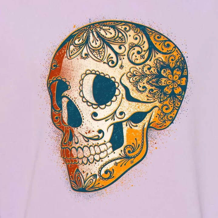 Day Of The Dead Grunge Sugar Skull Garment-Dyed Sweatshirt