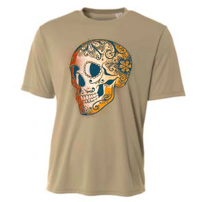 Day Of The Dead Grunge Sugar Skull Cooling Performance Crew T-Shirt