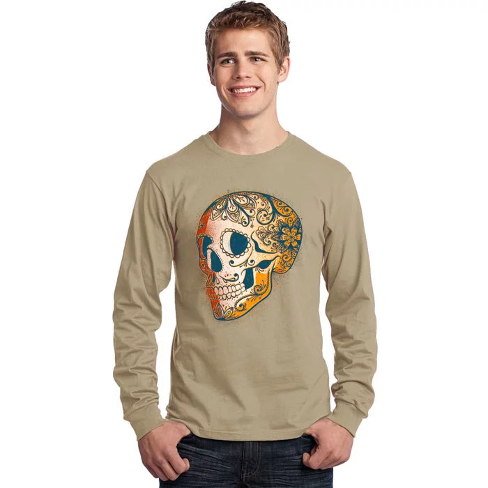 Day Of The Dead Grunge Sugar Skull Tall Long Sleeve T-Shirt