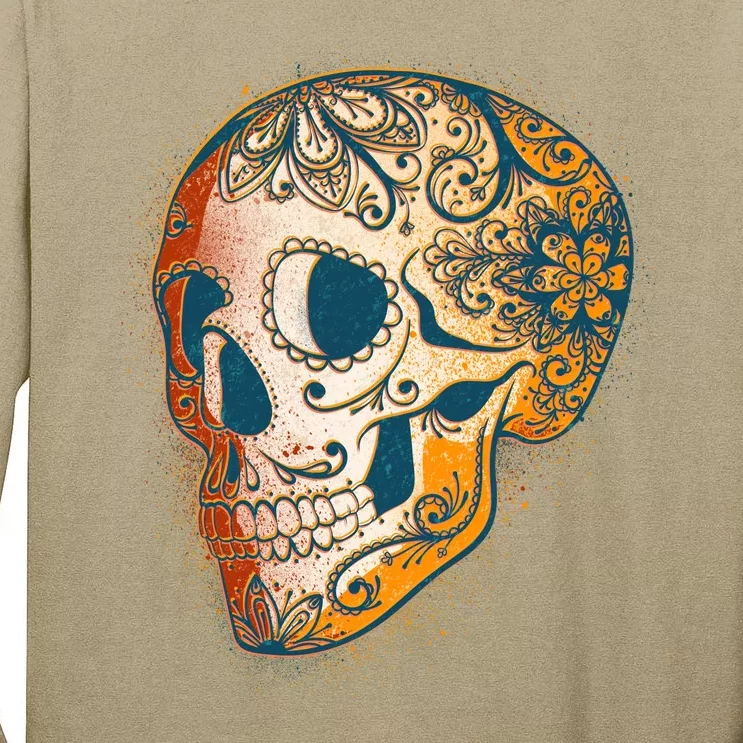 Day Of The Dead Grunge Sugar Skull Tall Long Sleeve T-Shirt