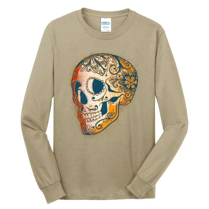 Day Of The Dead Grunge Sugar Skull Tall Long Sleeve T-Shirt