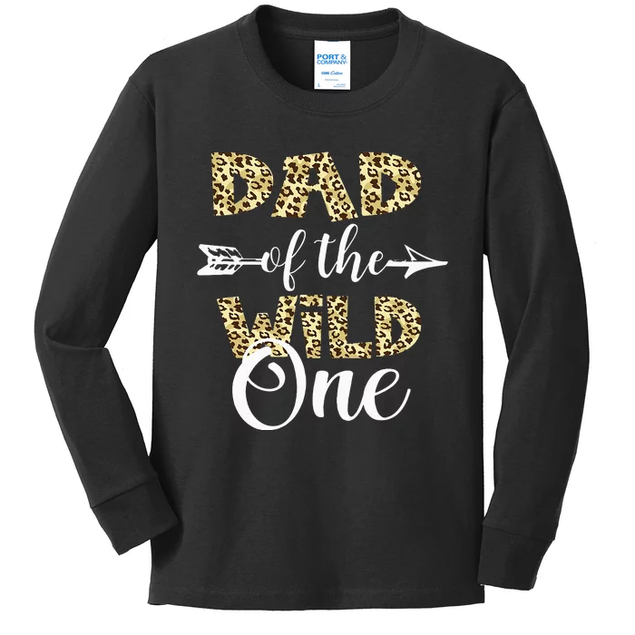 Dad Of The Wild One Zoo Themed 1st Birthday Party Kids Long Sleeve Shirt