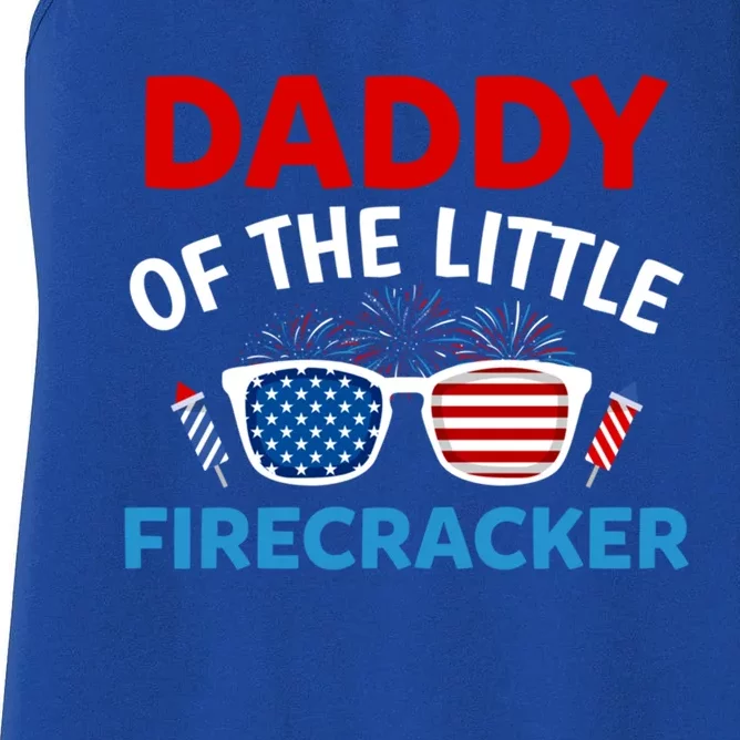 Daddy Of The Little Firecracker 4th Of July Birthday Funny Gift Cute Gift Women's Racerback Tank