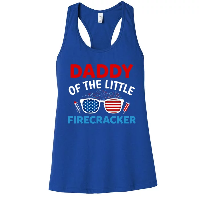 Daddy Of The Little Firecracker 4th Of July Birthday Funny Gift Cute Gift Women's Racerback Tank