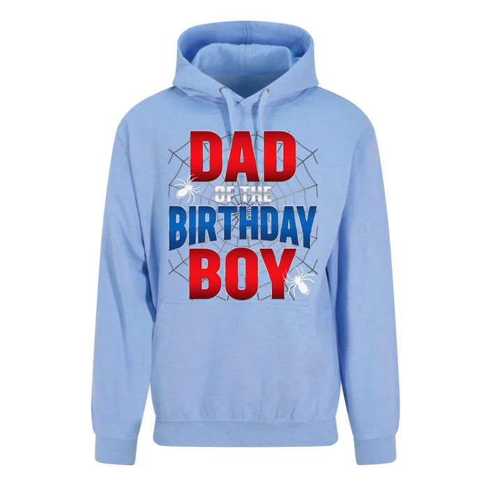 Dad Of The Birthday Boy Costume Spider Web Birthday Party Unisex Surf Hoodie