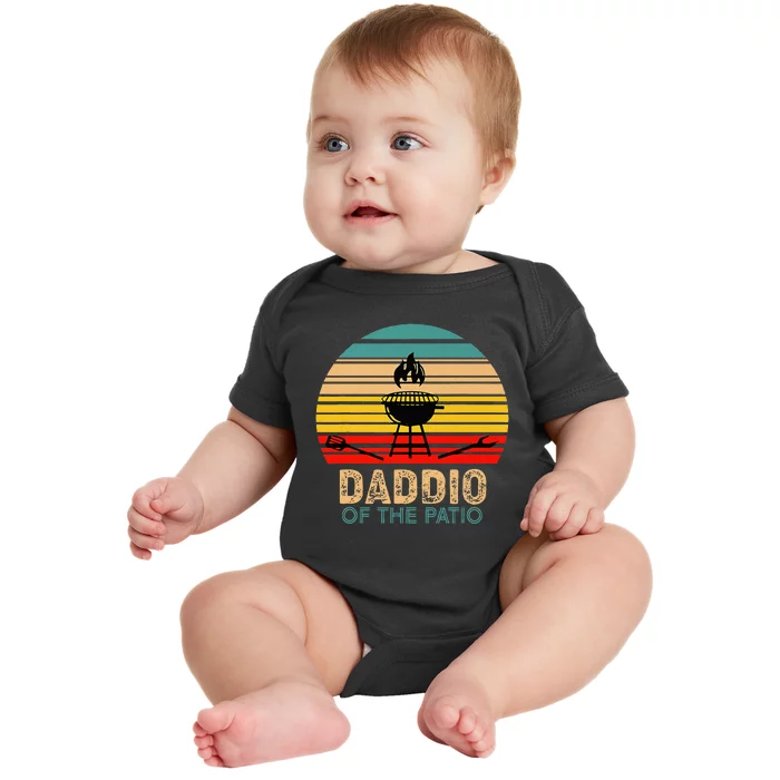 Daddio Of The Patio Vintage BBQ Grill Barbecue Father's Day Baby Bodysuit