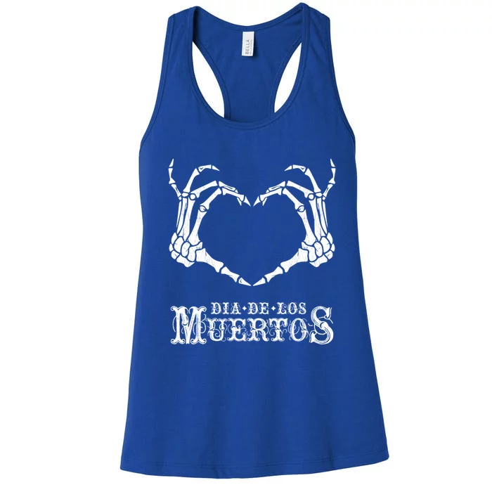 Day Of The Dead ~ Skeleton Hand Heart Gift Women's Racerback Tank