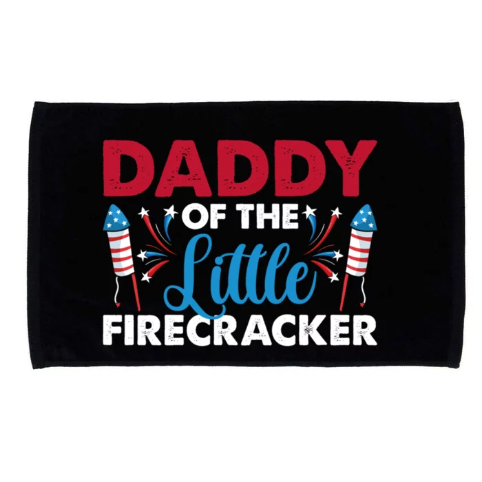 Daddy Of The Little Firecracker 4th Of July Birthday Party Gift Microfiber Hand Towel