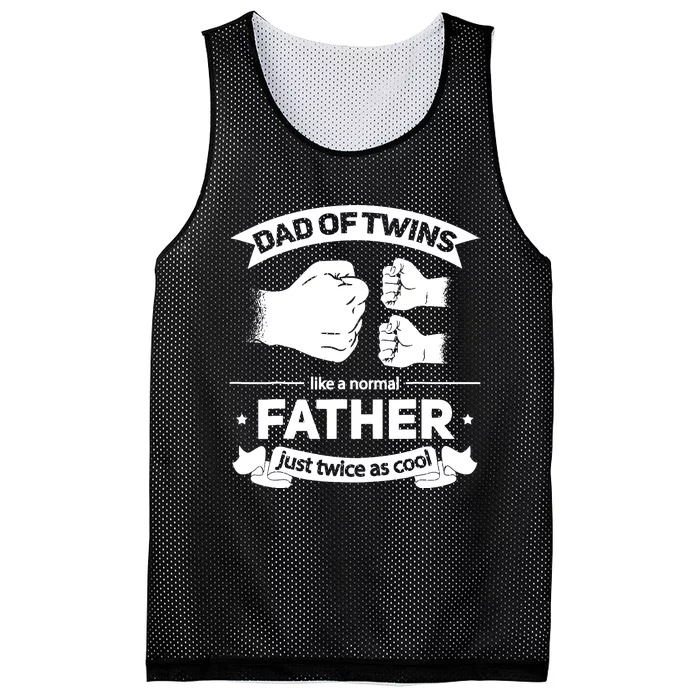 Dad Of Twins Like A Normal Father Just Twice As Cool Fathers Mesh Reversible Basketball Jersey Tank