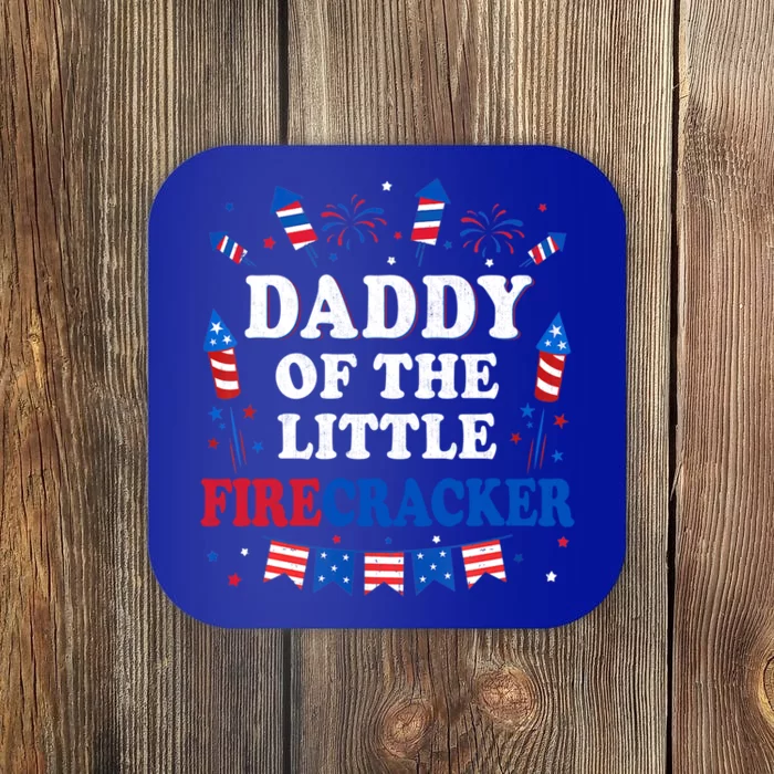 Daddy Of The Little Firecracker 4th Of July Birthday Party Gift Coaster