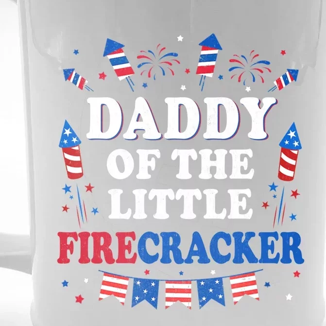 Daddy Of The Little Firecracker 4th Of July Birthday Party Gift Front & Back Beer Stein