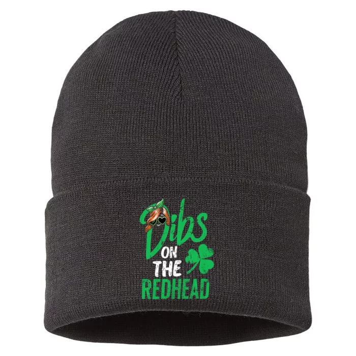 Dibs On The Redhead St Patricks Day Sustainable Knit Beanie