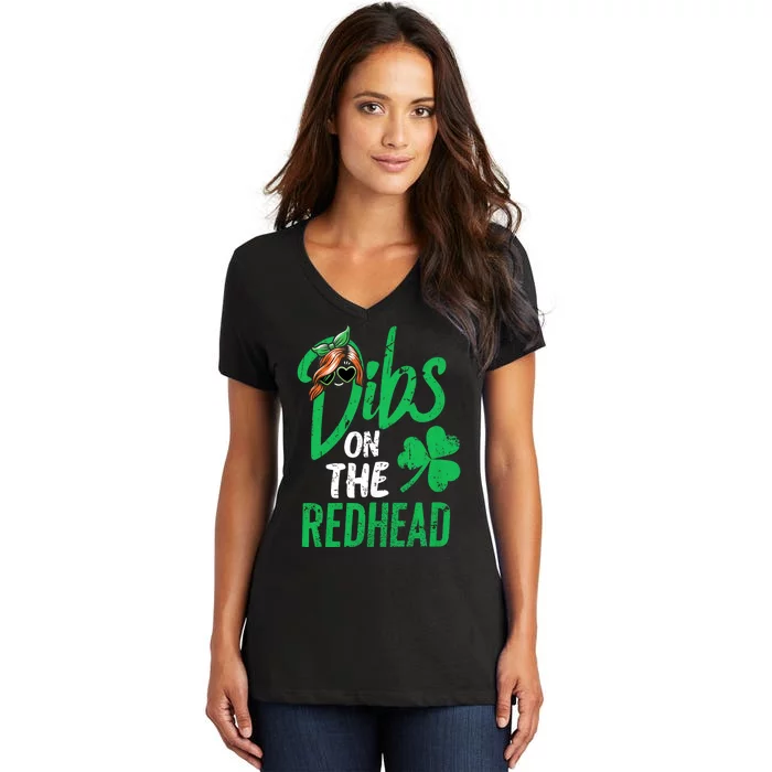 Dibs On The Redhead St Patricks Day Women's V-Neck T-Shirt