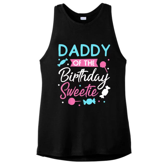 Daddy Of The Birthday Sweetie Candy Lollipop Bday Party Dad Ladies Tri-Blend Wicking Tank