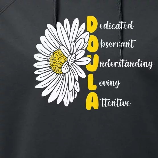 Dedicated Observant Understanding Loving Attentive Doula Performance Fleece Hoodie