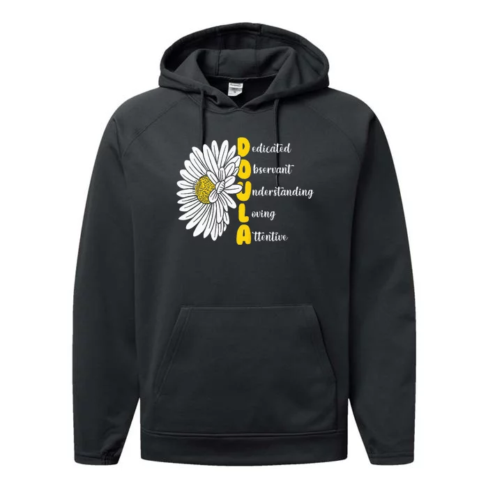 Dedicated Observant Understanding Loving Attentive Doula Performance Fleece Hoodie