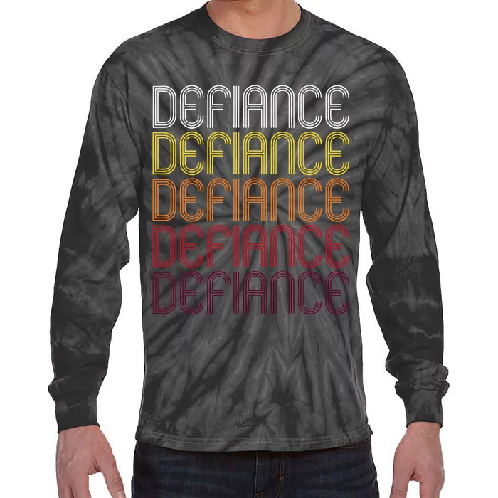 Defiance Oh Vintage Style Ohio Tie-Dye Long Sleeve Shirt