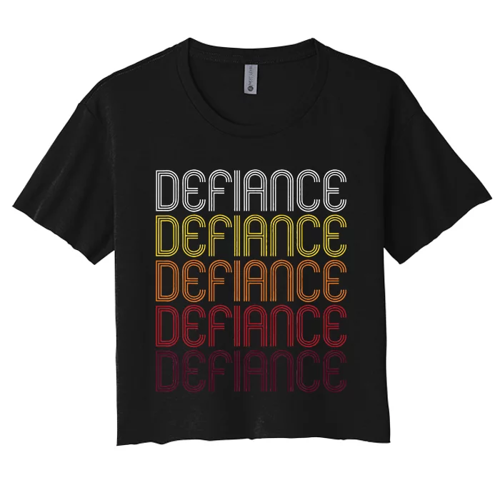 Defiance Oh Vintage Style Ohio Women's Crop Top Tee