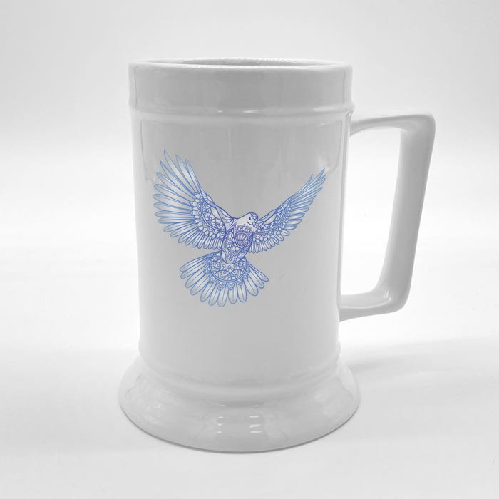 Dove Blue Porcelain Front & Back Beer Stein