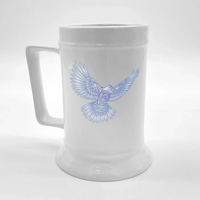 Dove Blue Porcelain Front & Back Beer Stein