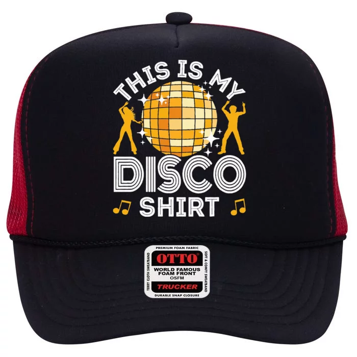 Disco Outfit Women 70s & 80s Costume This Is My Disco High Crown Mesh Trucker Hat