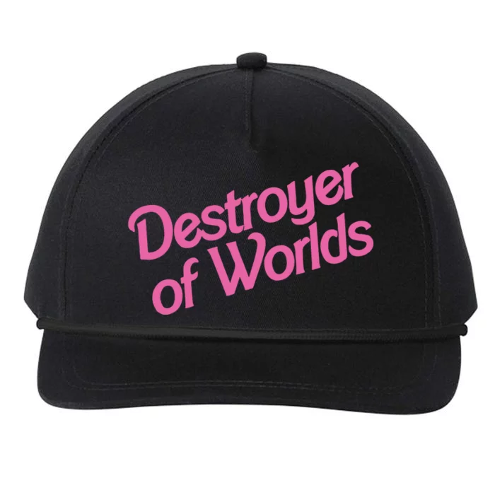 Destroyer Of Worlds In Pink Snapback Five-Panel Rope Hat