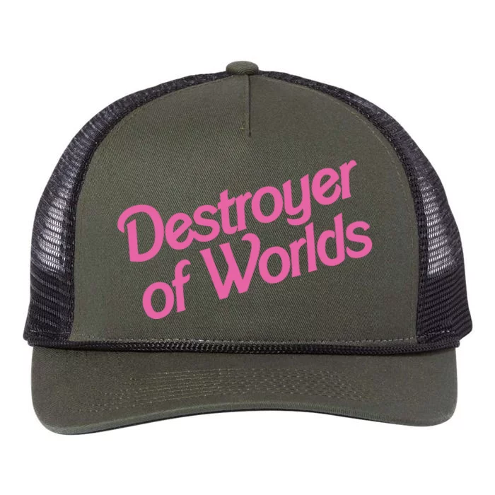 Destroyer Of Worlds In Pink Retro Rope Trucker Hat Cap