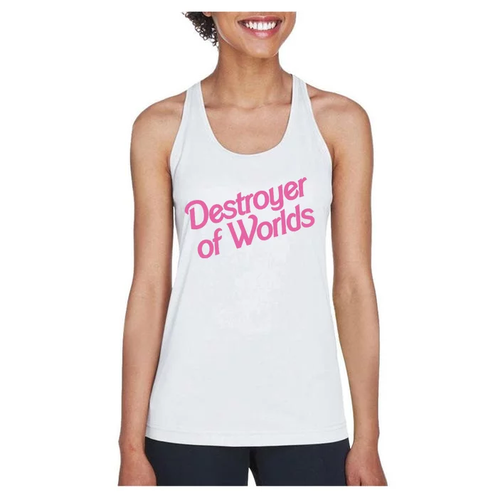 Destroyer Of Worlds In Pink Women's Racerback Tank