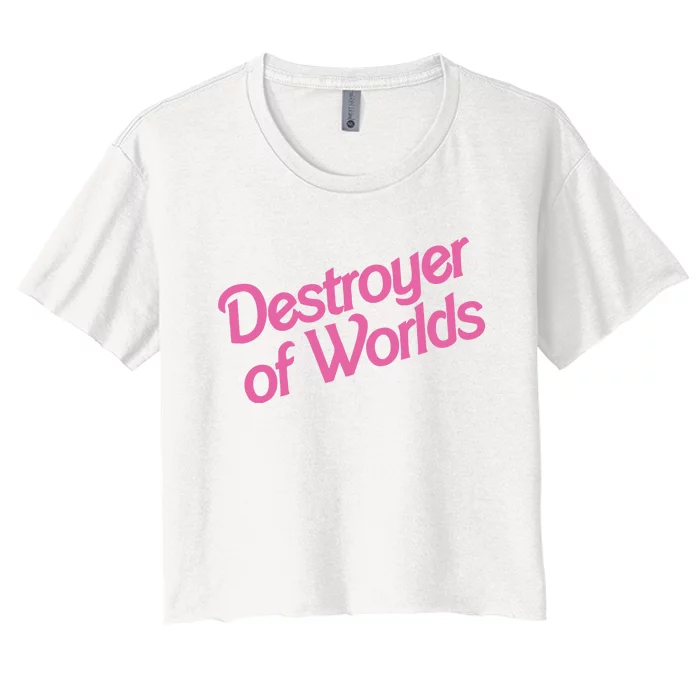 Destroyer Of Worlds In Pink Women's Crop Top Tee