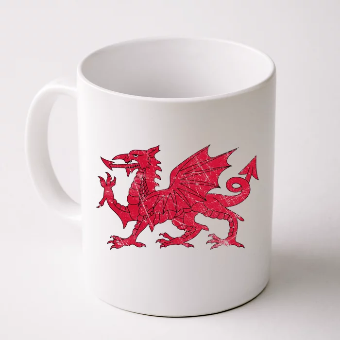 Dragon Of Wales Flag Welsh Cymru Flags Medieval Welsh Rugby Cute Gift Front & Back Coffee Mug